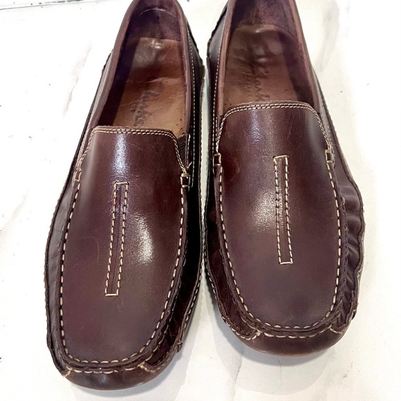 Clarks Dark Brown men's leather slip-on loafers, a driver moccasin Loafers 8.5 - Picture 6 of 8